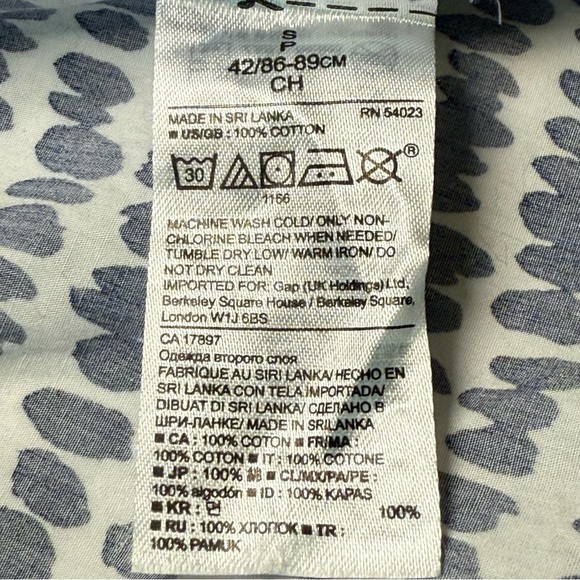 Banana Republic Dillon Shirt Button-Up White Blue Dots Size Small - Picture 7 of 8